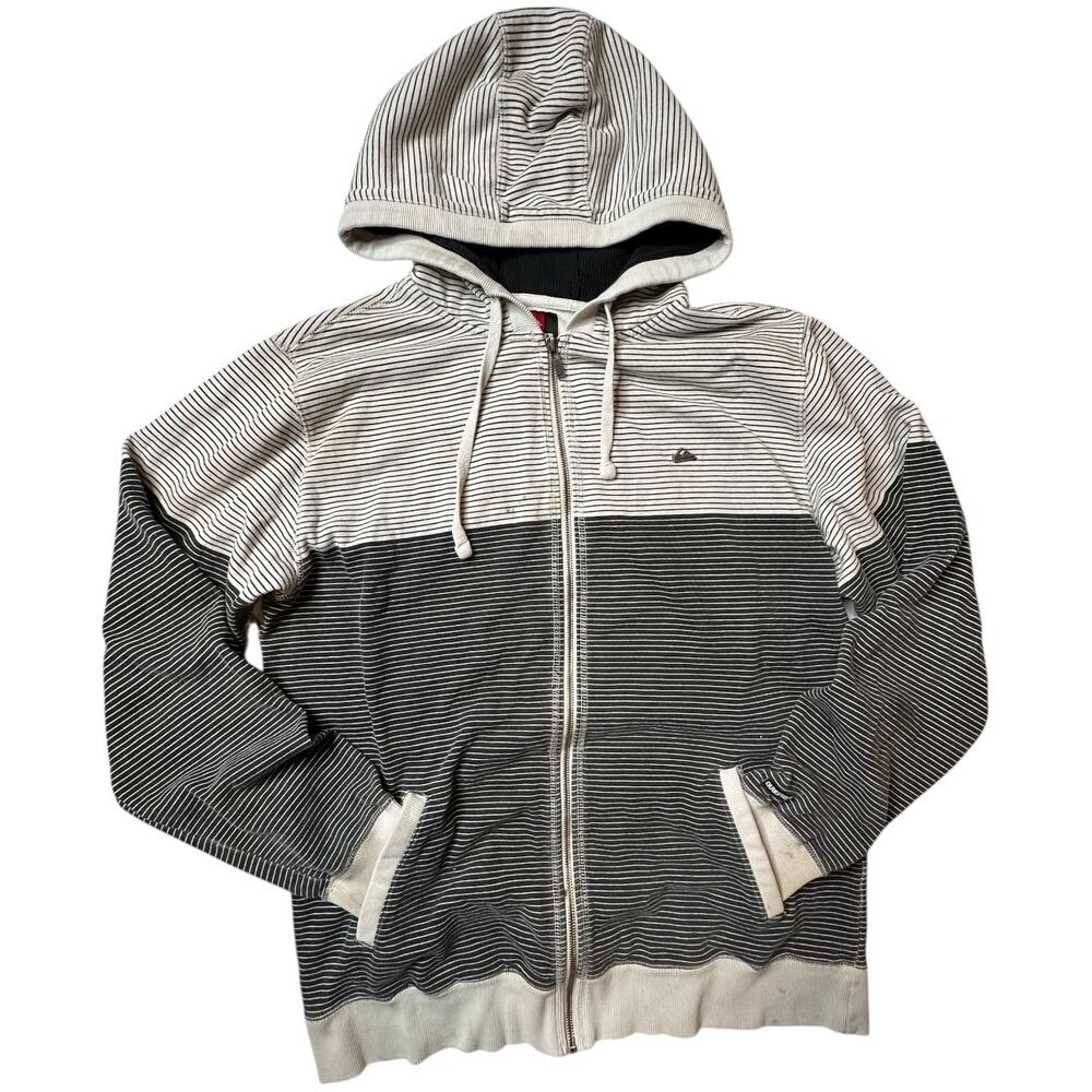 Vintage Y2K QuickSilver Surf Zip Up Hooded Jacket Size XL